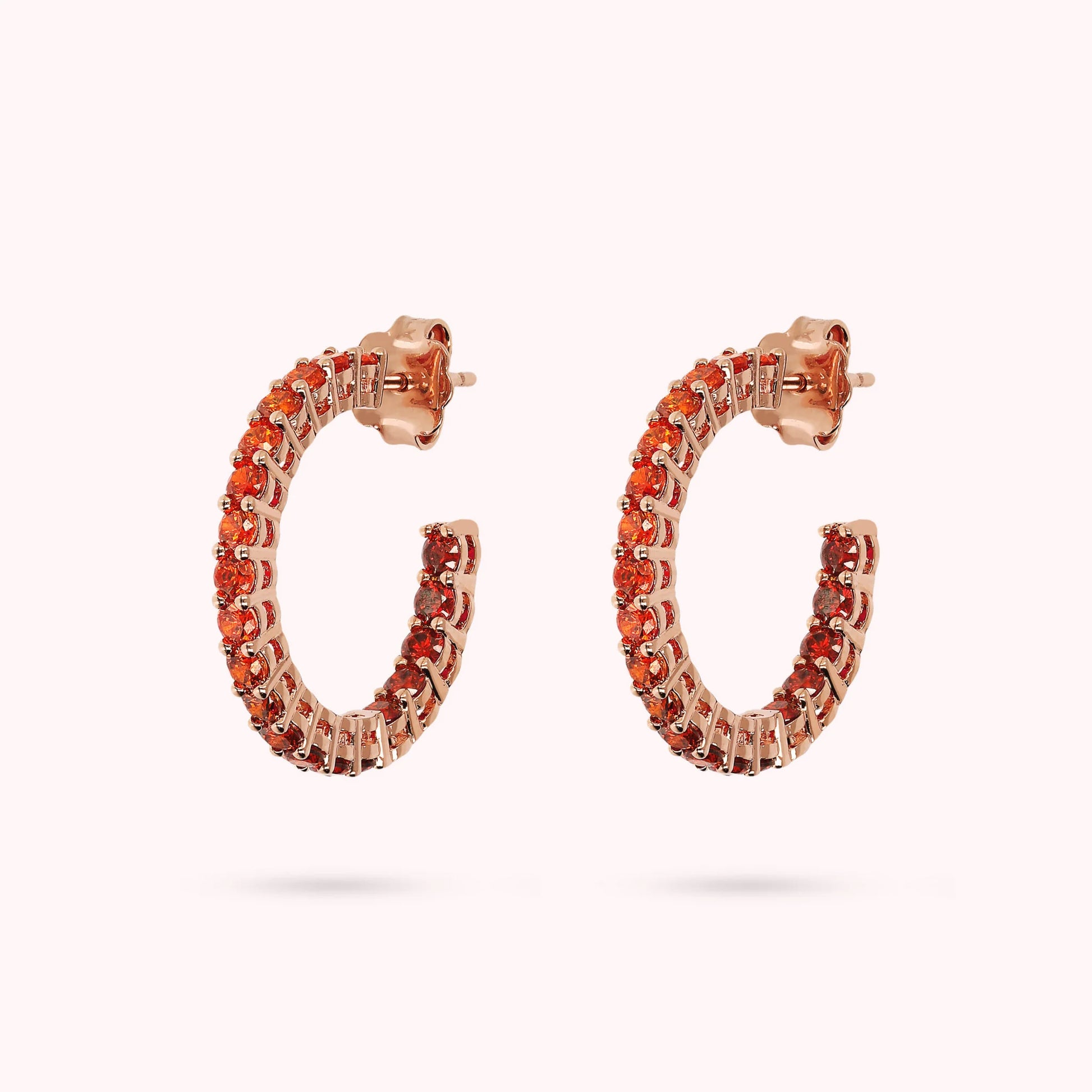 Medium Hoop Earrings with Cubic Zirconia Dégradé Effect