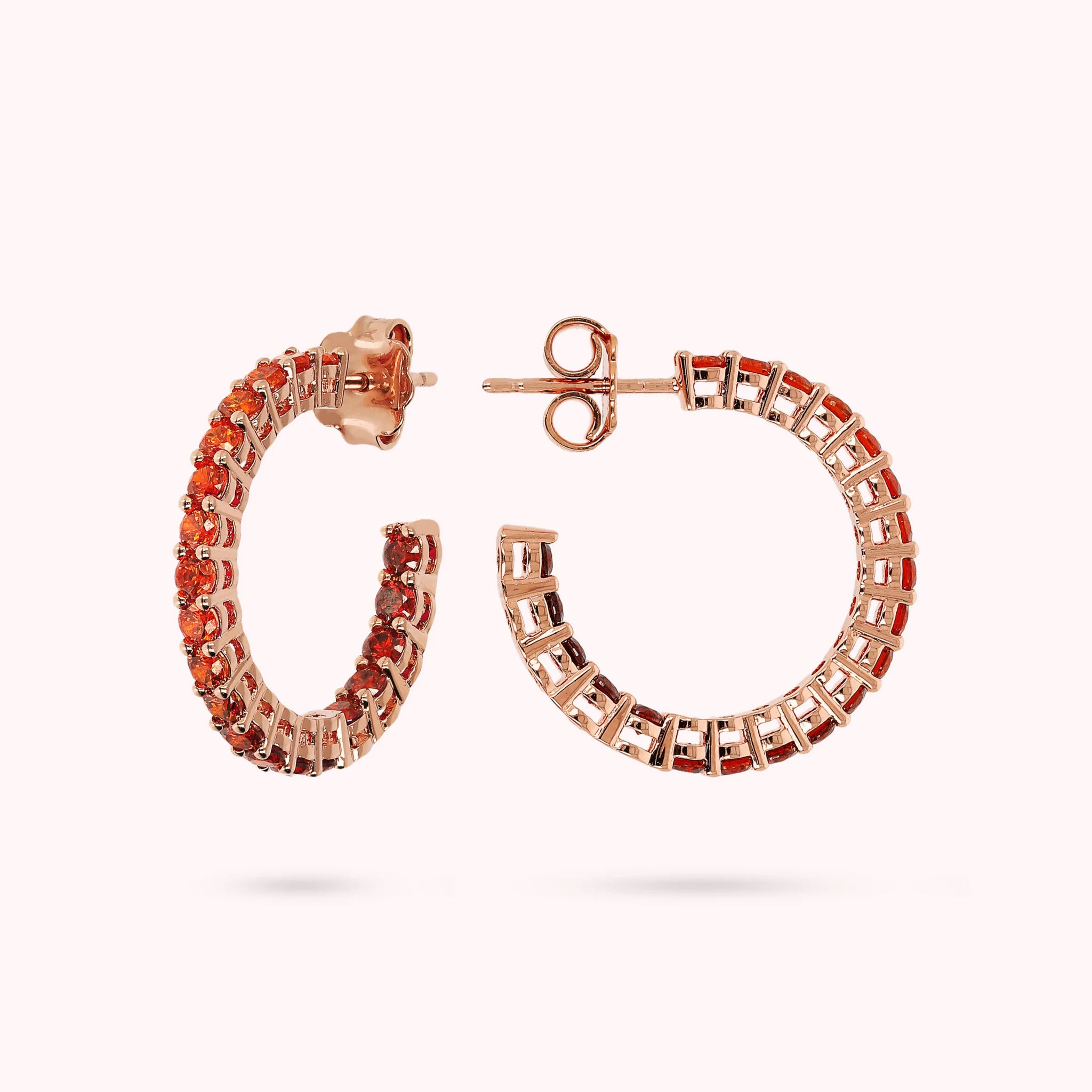 Medium Hoop Earrings with Cubic Zirconia Dégradé Effect