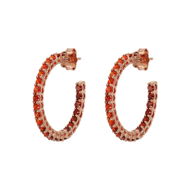 Large Hoop Earrings with Cubic Zirconia Effect Dégradé