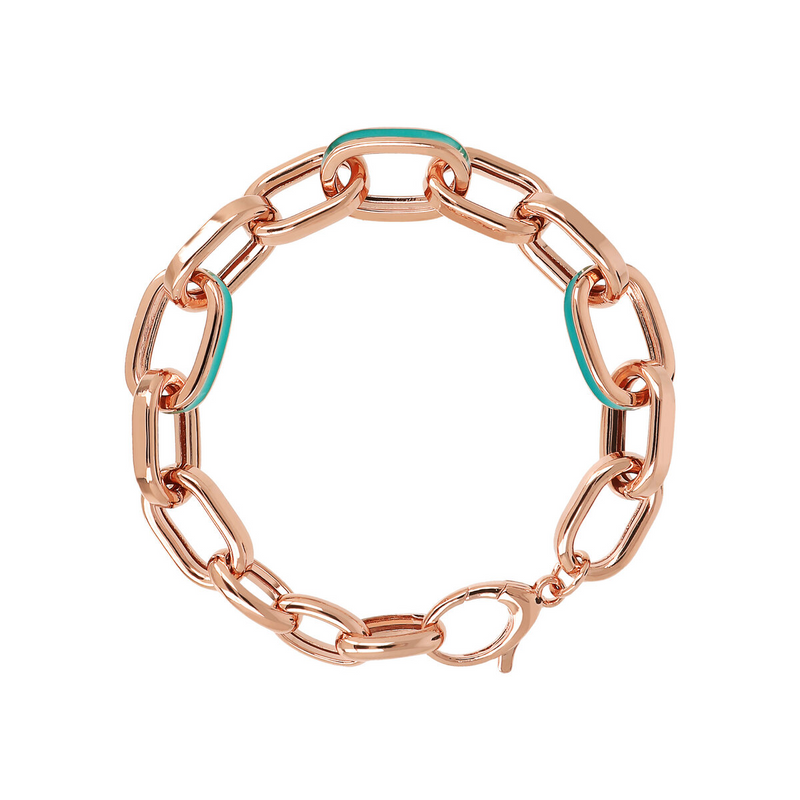 Bracelet with Enamelled Oval Links
