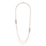 Long Multi-strand Double Necklace with Oval Links
