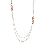 Long Multi-strand Double Necklace with Oval Links