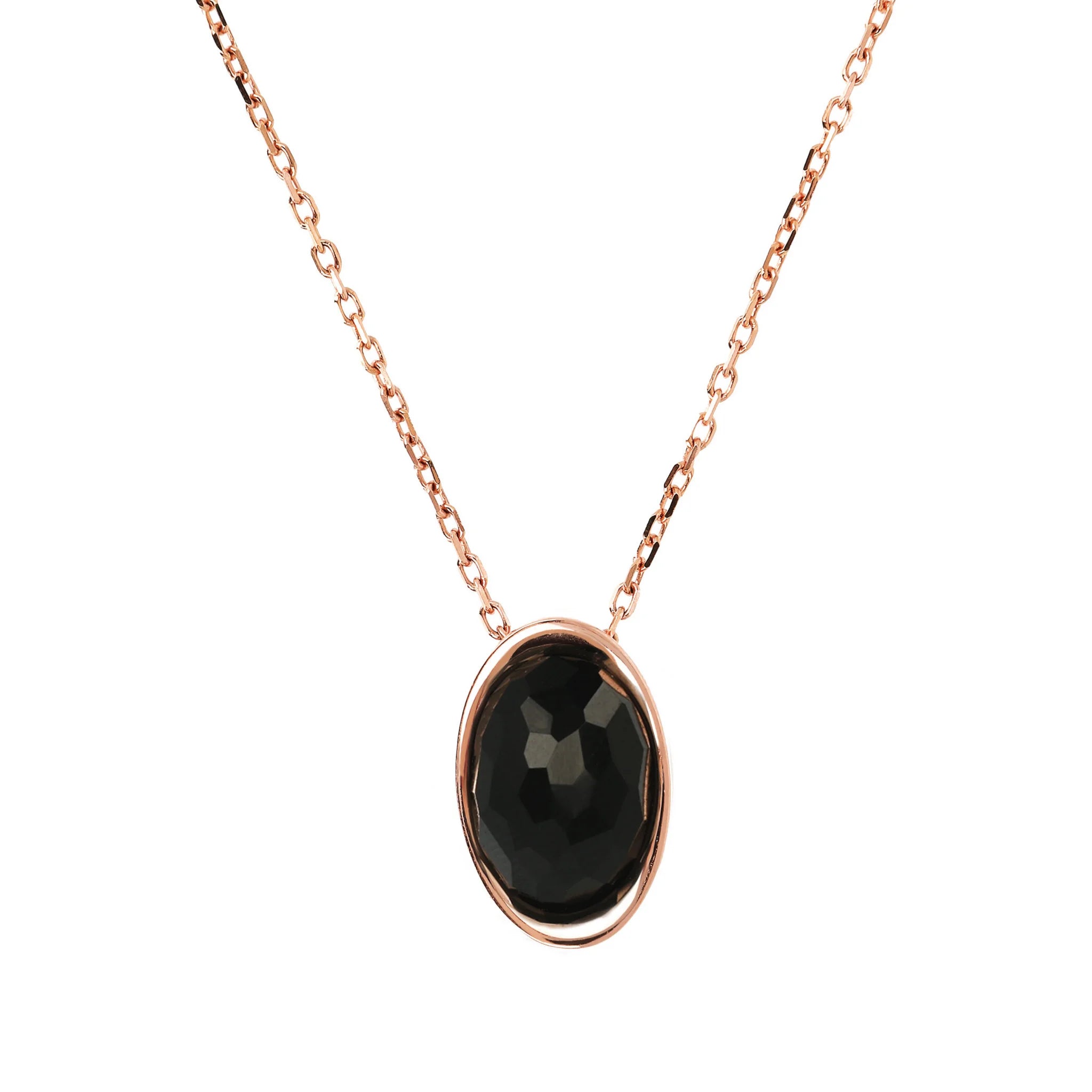 Collier Forzatina avec pendentif en pierre naturelle ovale facettée