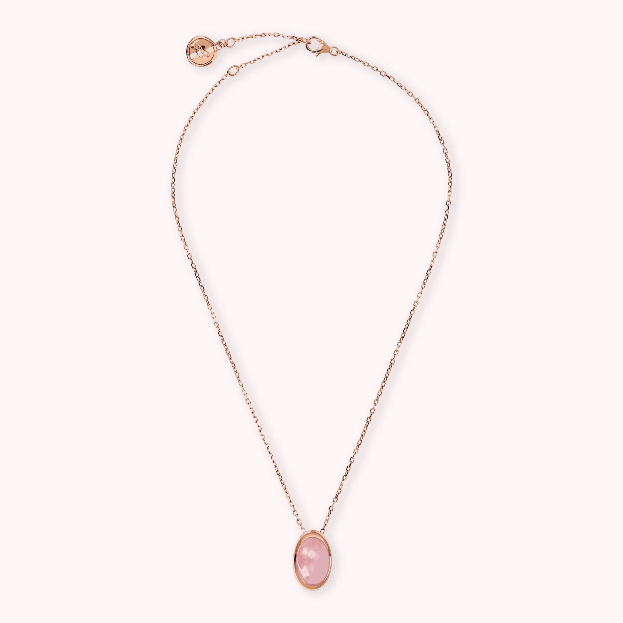 Collier Forzatina avec pendentif en pierre naturelle ovale facettée