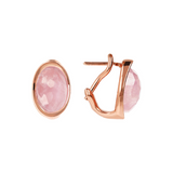 Lobe Earrings with Oval Natural Stone