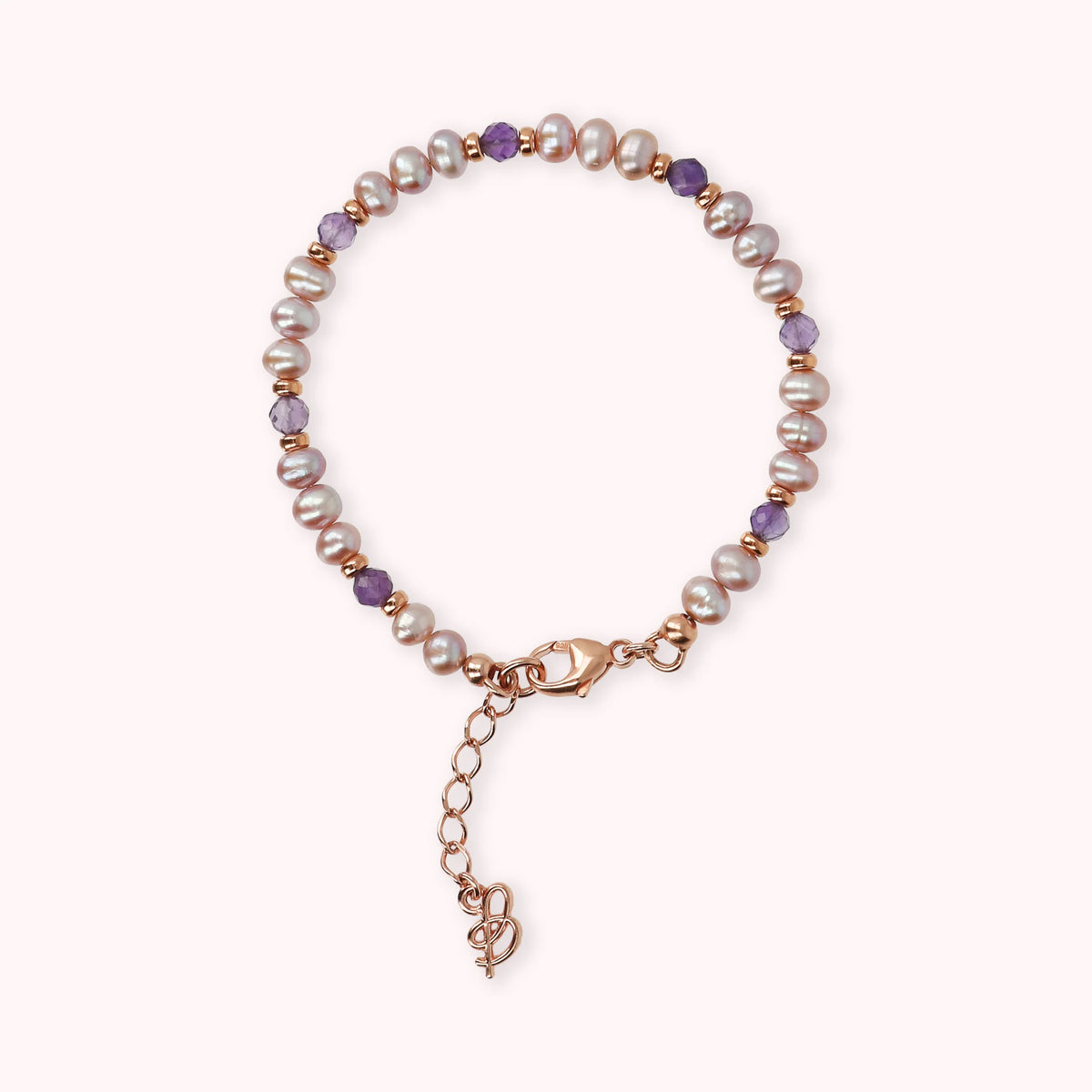 Bracelet with Natural Stones and Freshwater Pearls Ø 4/5 mm