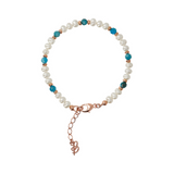 Bracelet with Natural Stones and Freshwater Pearls Ø 4/5 mm