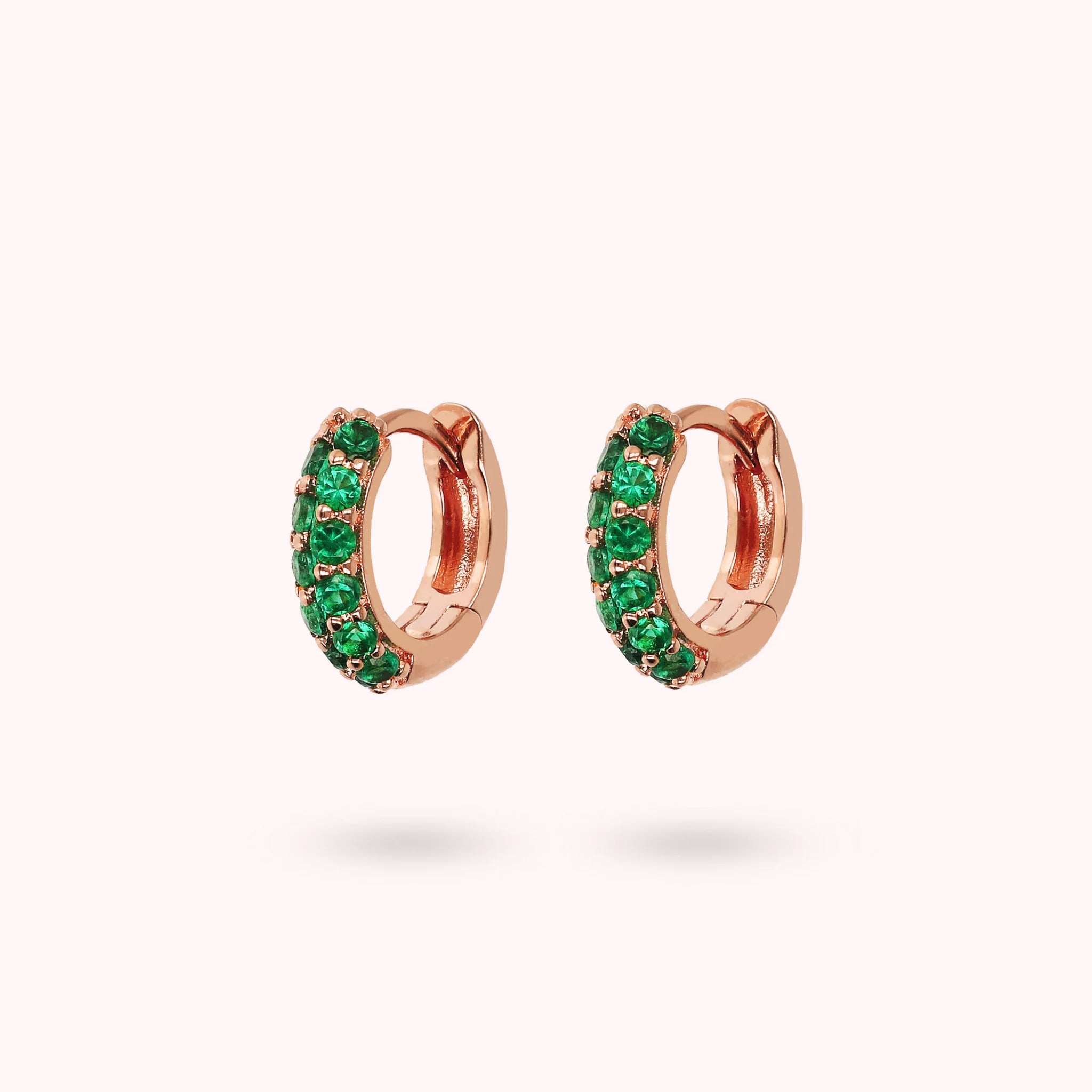 Hoop Earrings with Cubic Zirconia Pavé