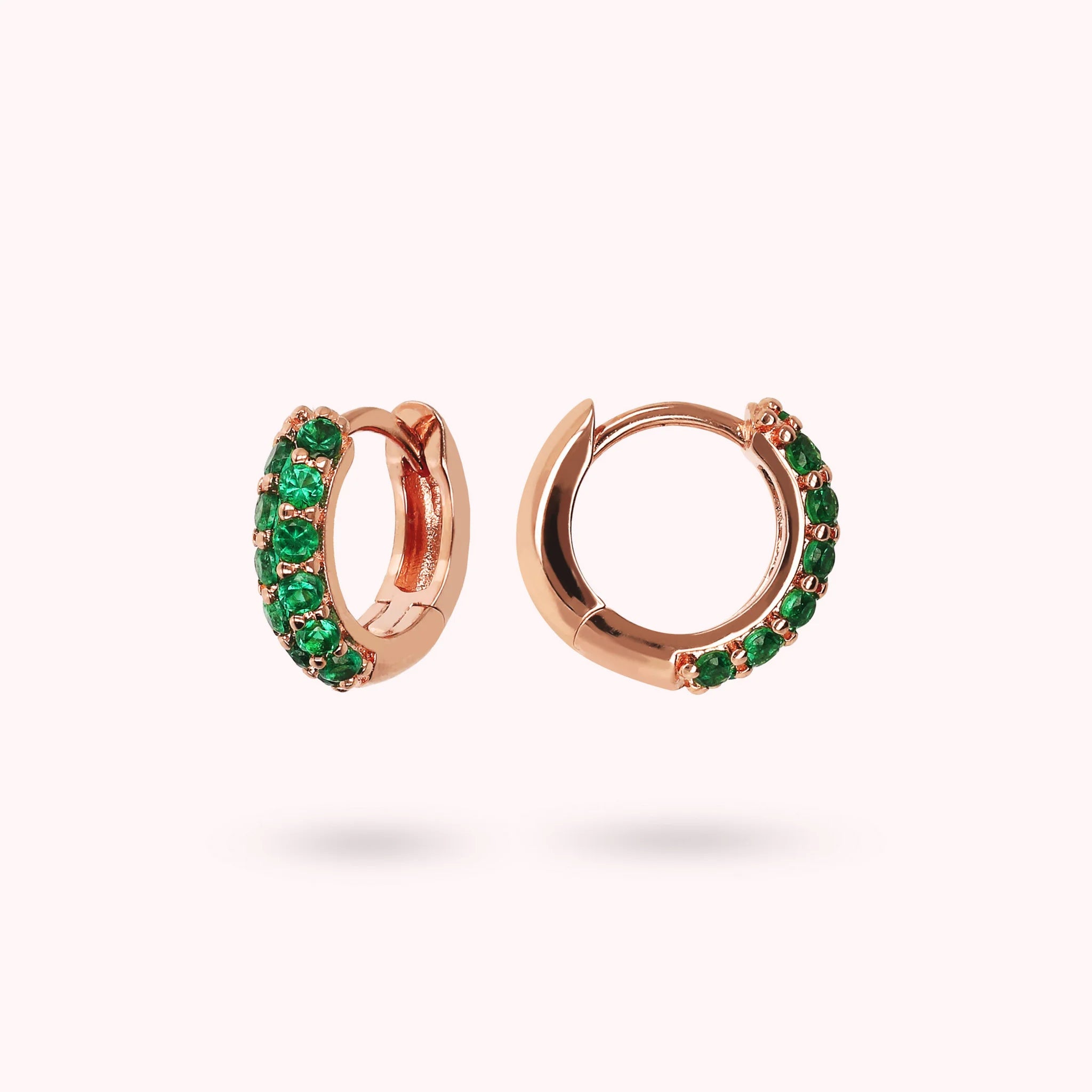 Hoop Earrings with Cubic Zirconia Pavé