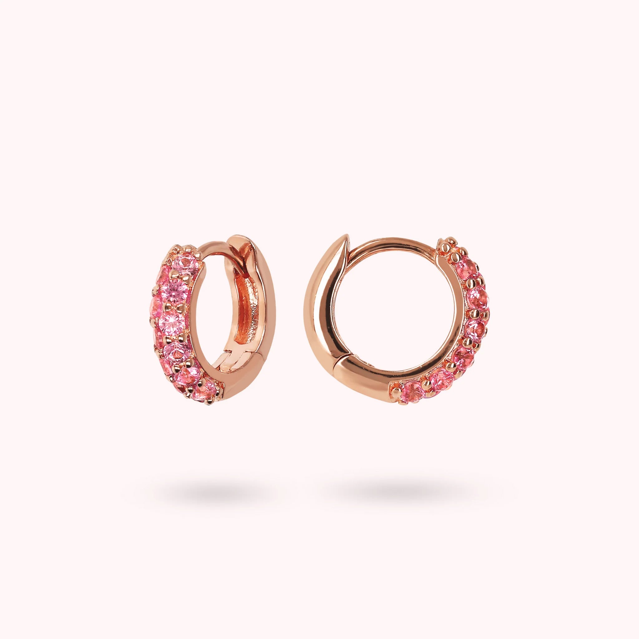 Hoop Earrings with Cubic Zirconia Pavé