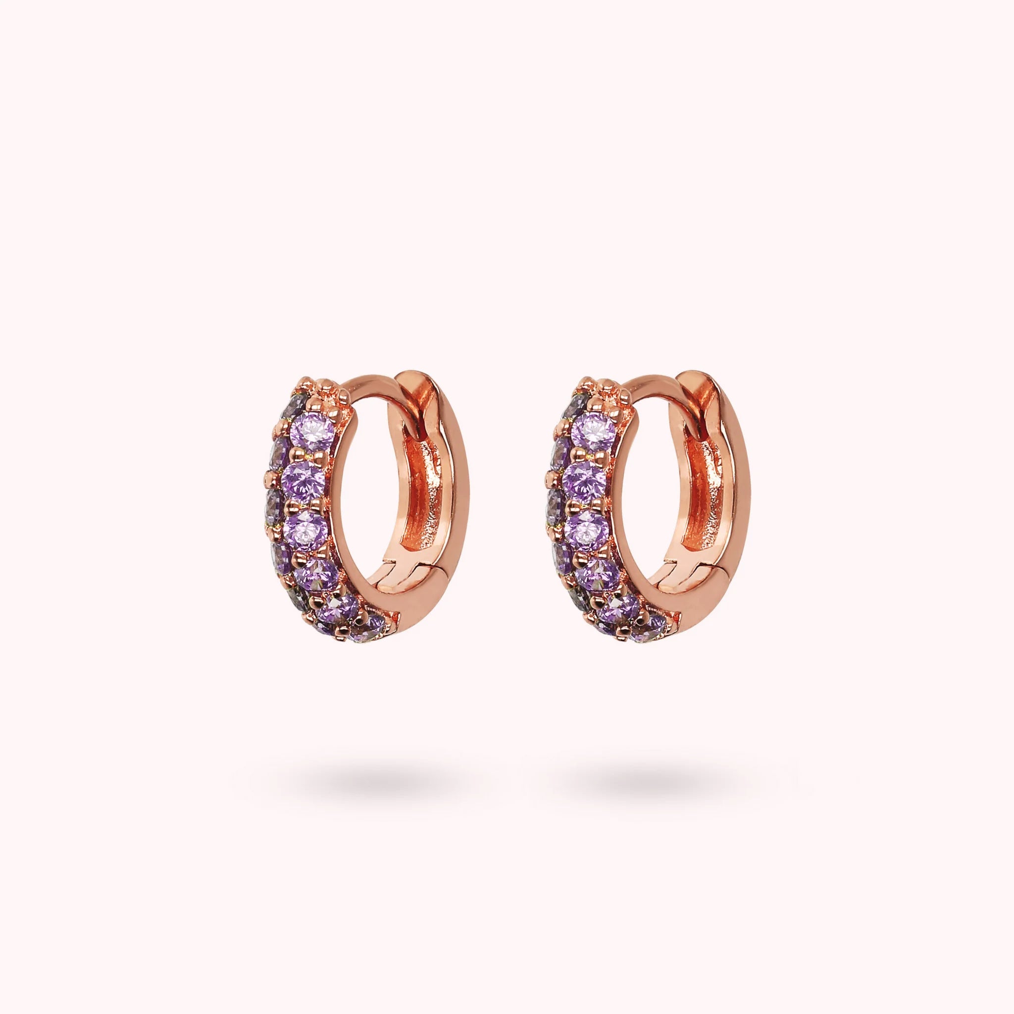 Hoop Earrings with Cubic Zirconia Pavé