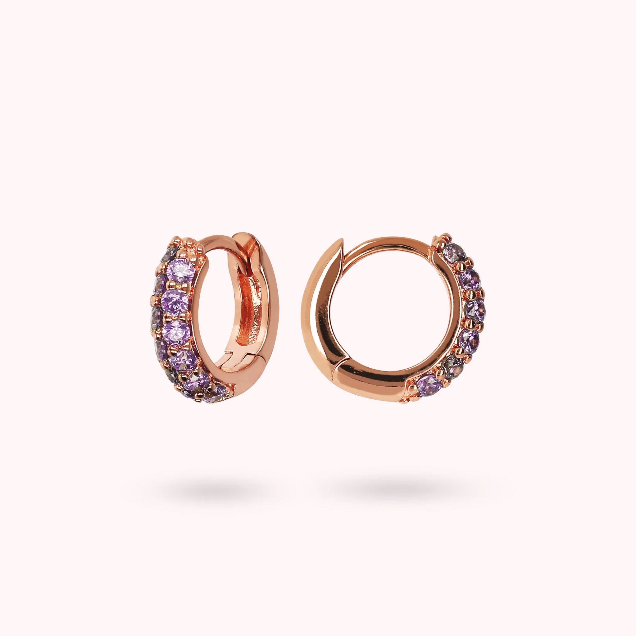 Hoop Earrings with Cubic Zirconia Pavé
