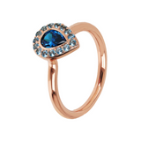 BRONZALURE-RING WITH DROP STONE AND PAVE'