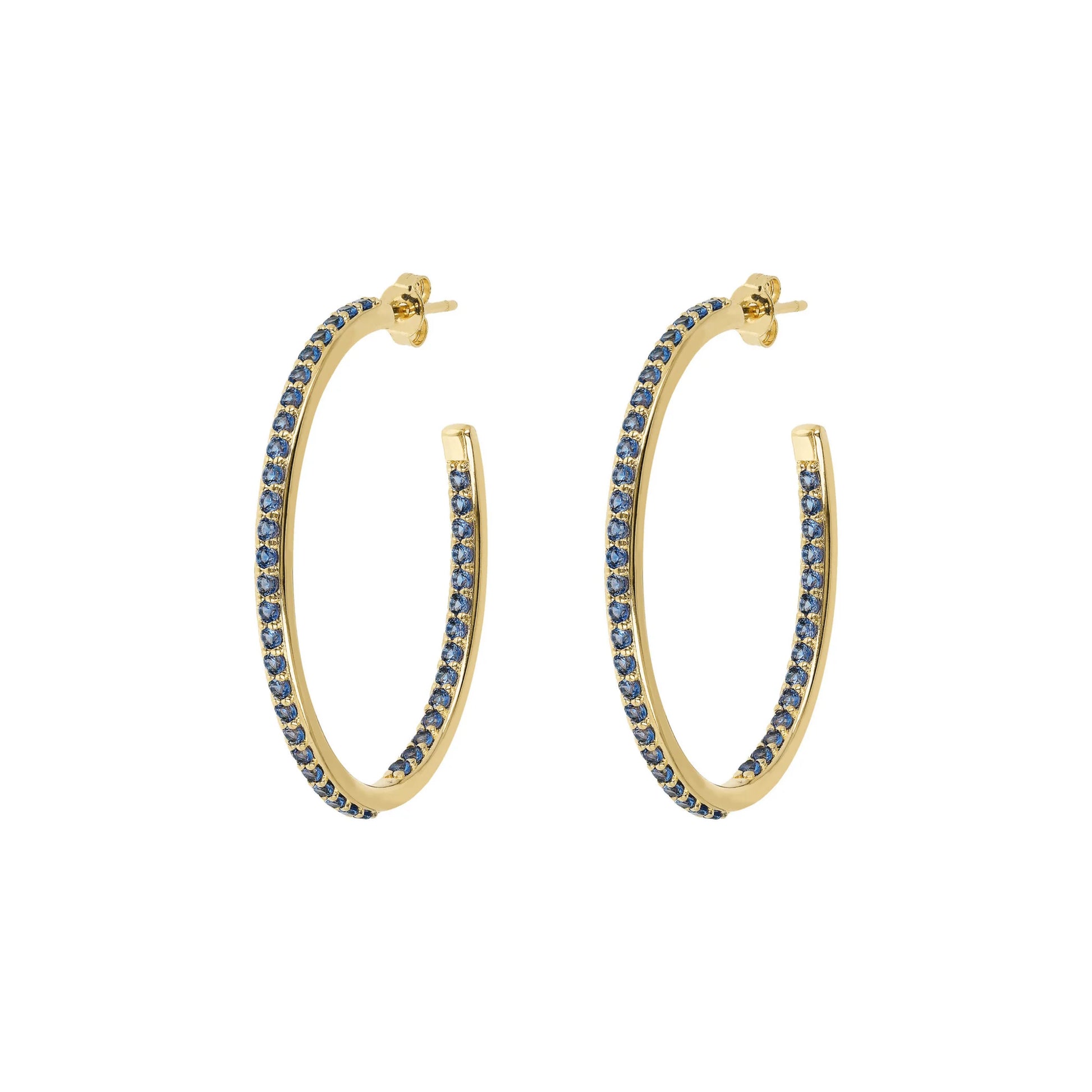 Goldene ovale Creolen mit Zirkonia