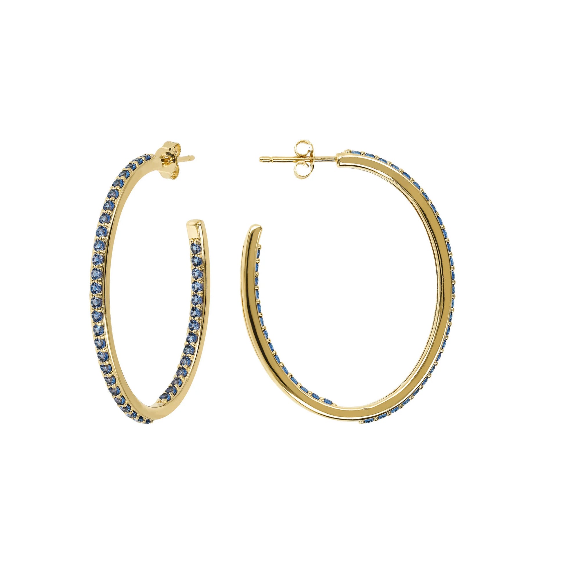 Goldene ovale Creolen mit Zirkonia