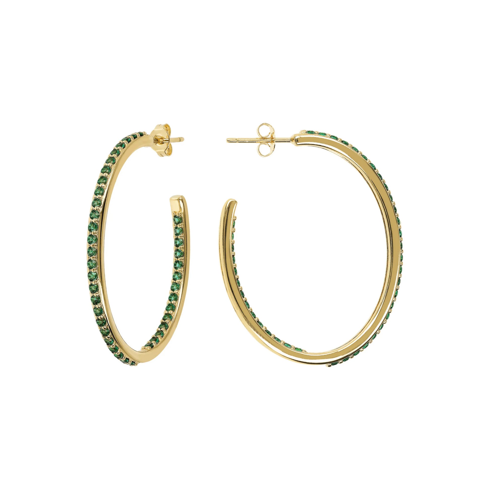 Goldene ovale Creolen mit Zirkonia