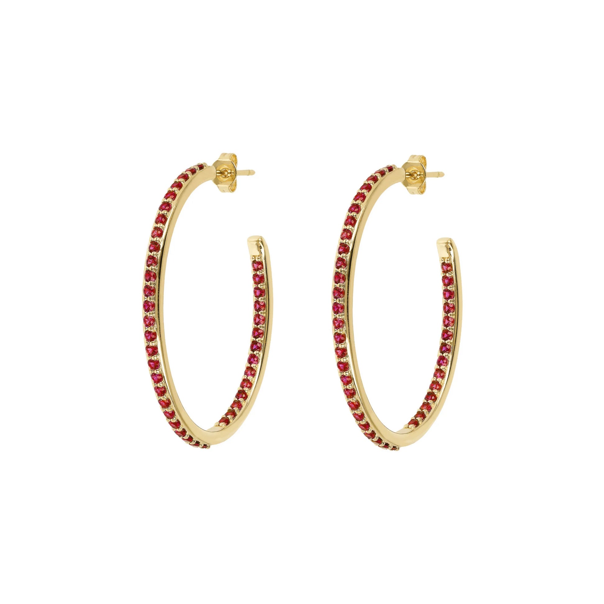Goldene ovale Creolen mit Zirkonia
