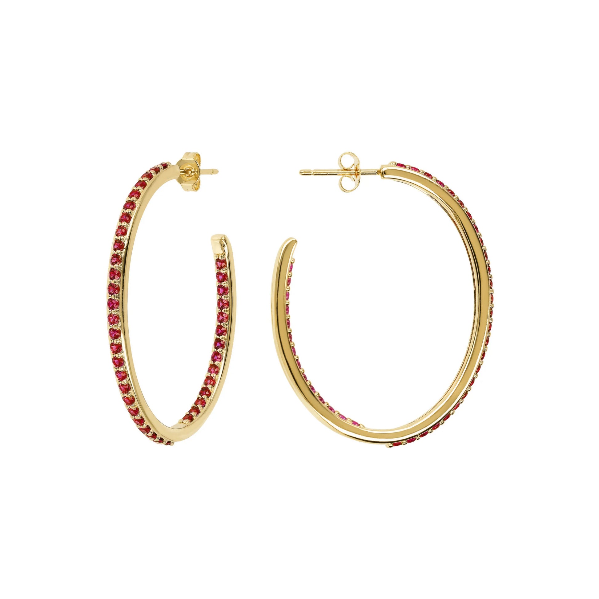 Goldene ovale Creolen mit Zirkonia
