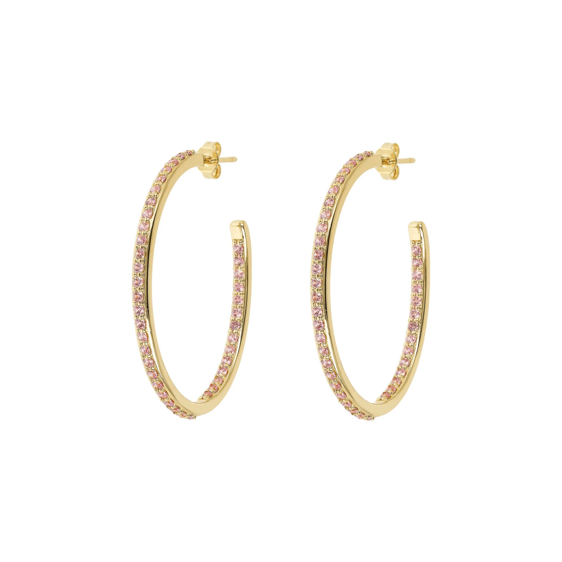 Goldene ovale Creolen mit Zirkonia
