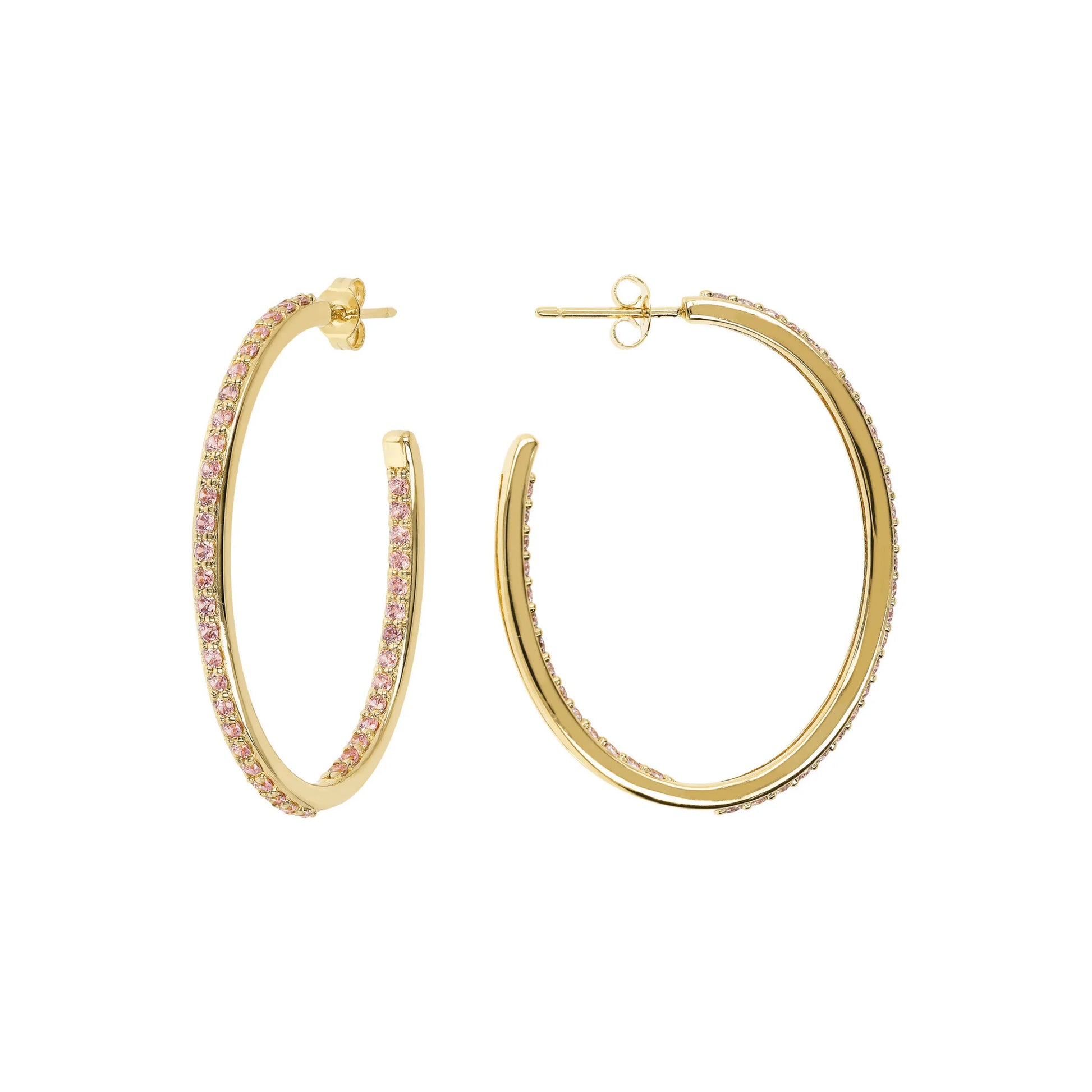 Goldene ovale Creolen mit Zirkonia