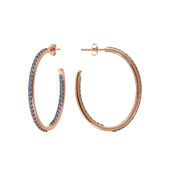 Oval Hoop Earrings with Cubic Zirconia