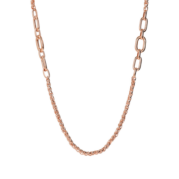 Long Spiga Chain Necklace and Oval Links