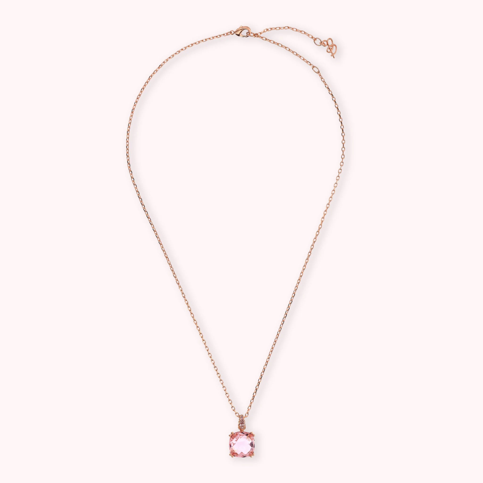 Collana Catena Rolo con Prisma Gem Quadrata e Pavé