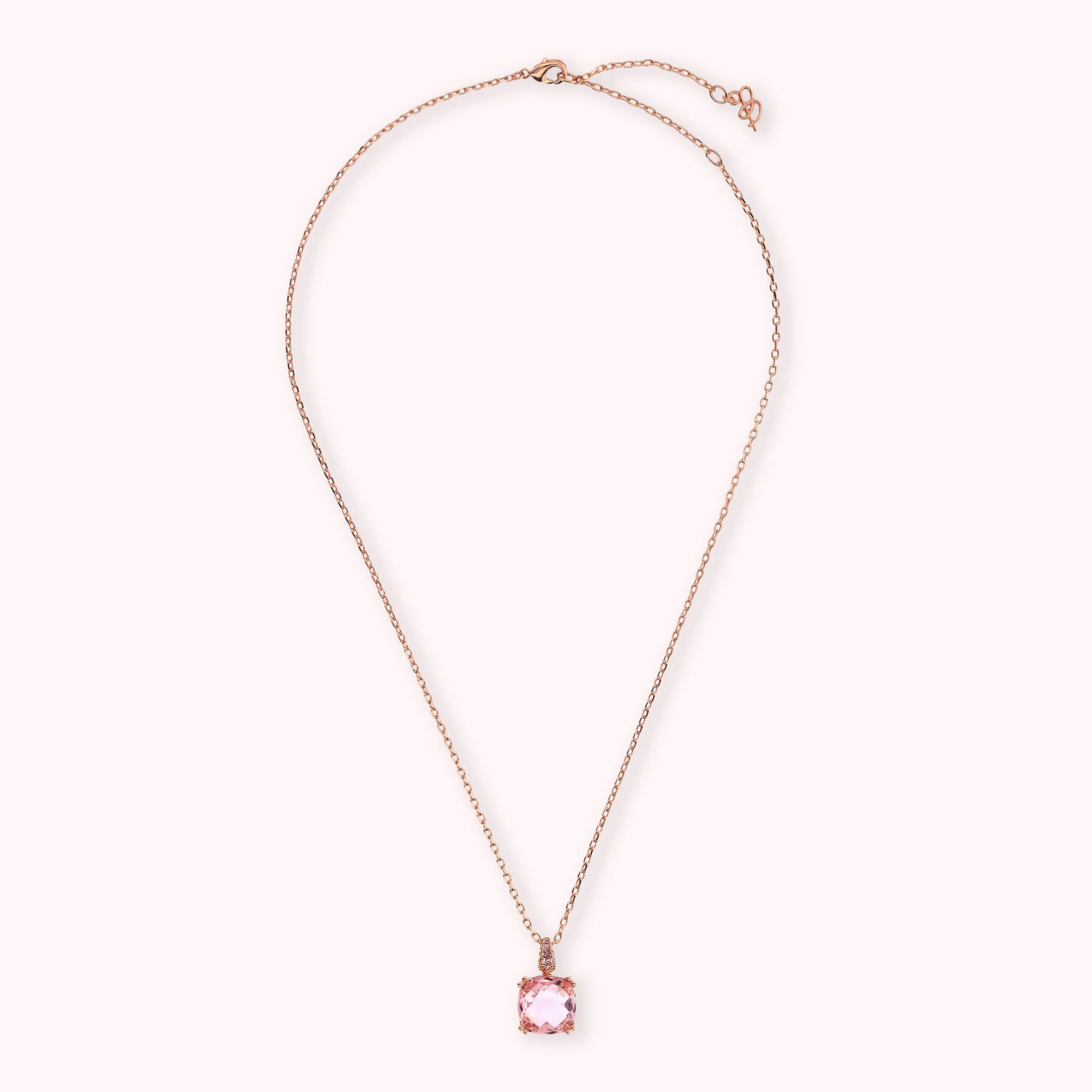 Collana Catena Rolo con Prisma Gem Quadrata e Pavé