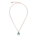 Necklace with Square Prisma Gem and Pavé