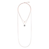 Multi-strand Forzatina Chain Necklace with Disc and Enamelled Pendant with Nano Crystal