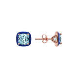 Enamelled Stud Earrings with Nano Square Crystal