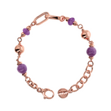 Rolo Chain Bracelet and Oval Links with Natural Quartzite Stone Spheres