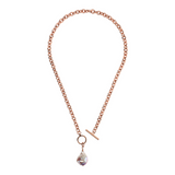 Collier chaîne Rolo avec pendentif perle baroque d'eau douce multicolore Ø 14/15 mm