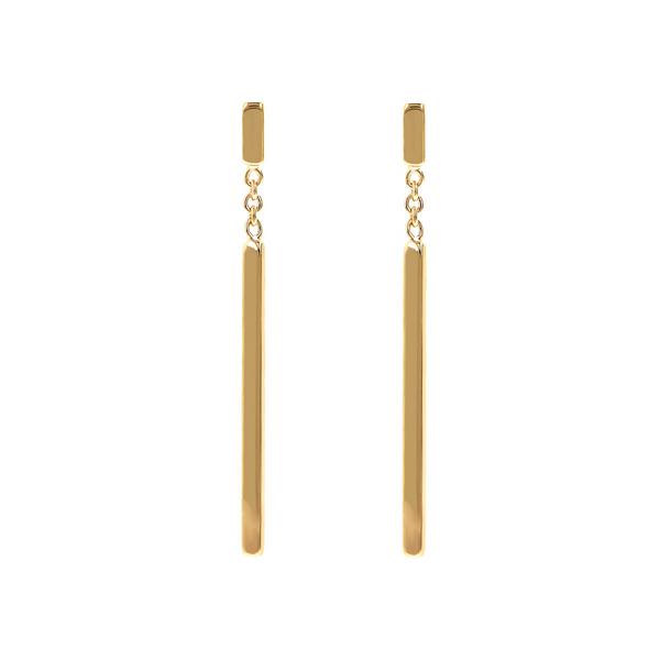 Boucles d'oreilles pendantes en fil avec barre dorée