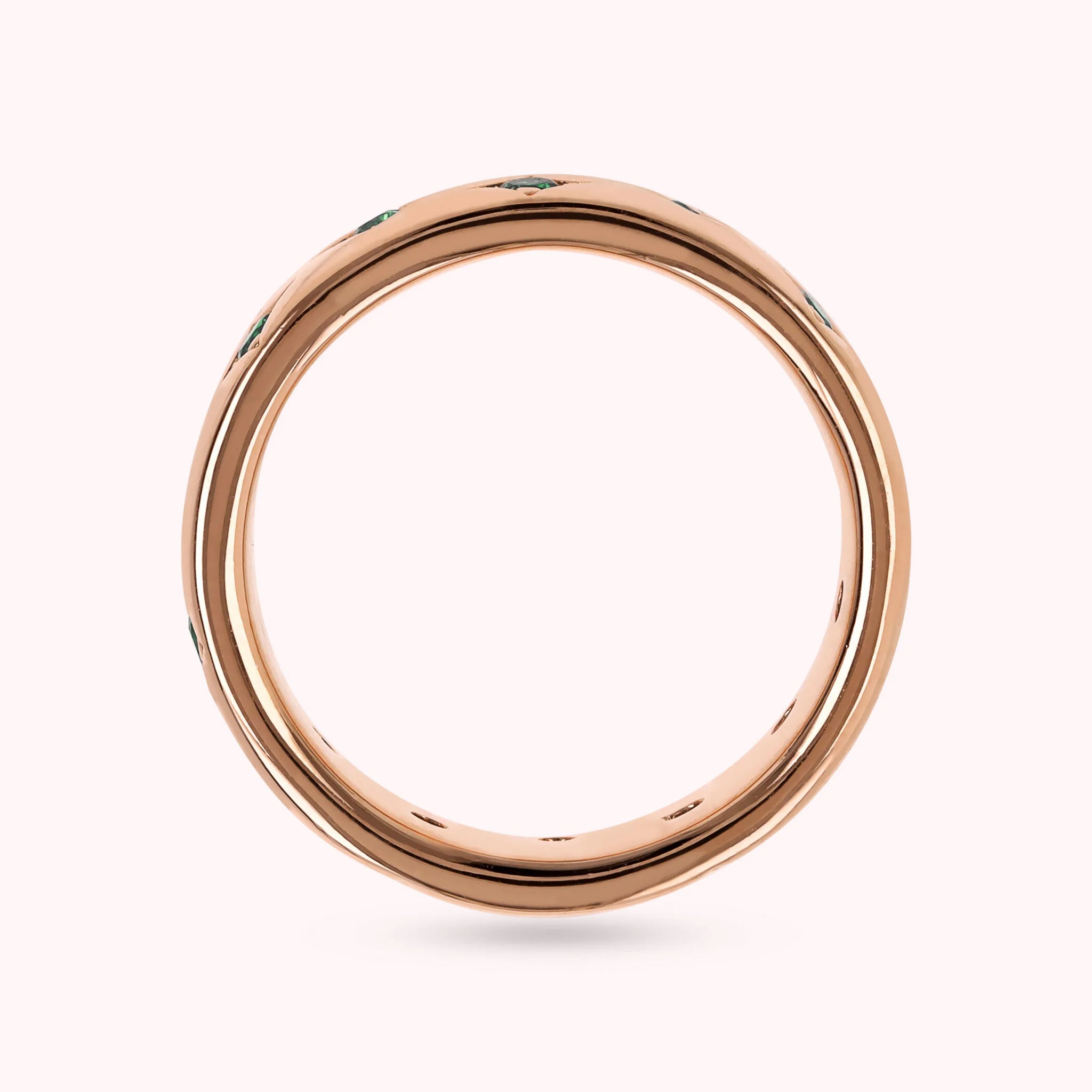 Bague Bande Étoile avec Points Lumineux en Oxyde de Zirconium