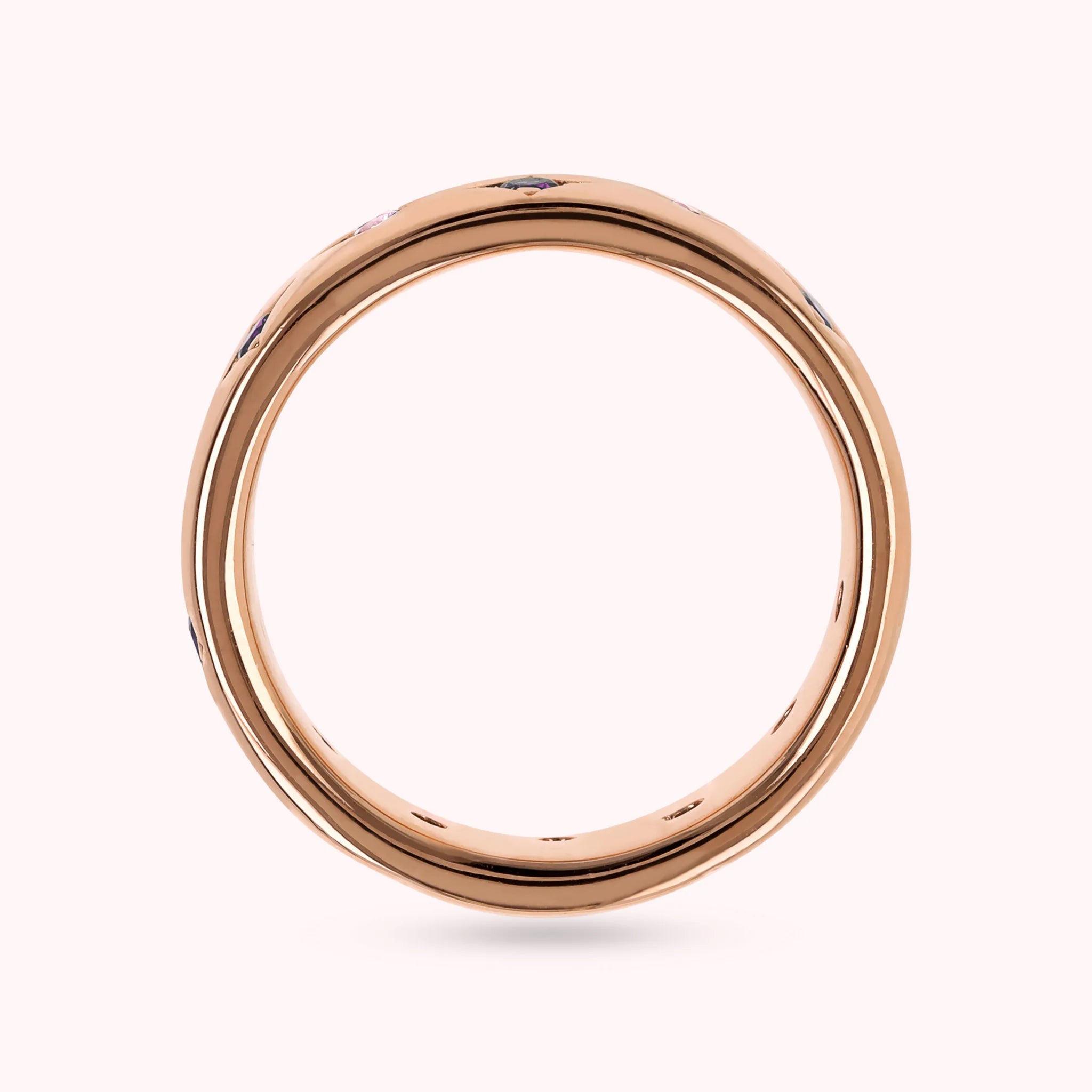 Bague Bande Étoile avec Points Lumineux en Oxyde de Zirconium