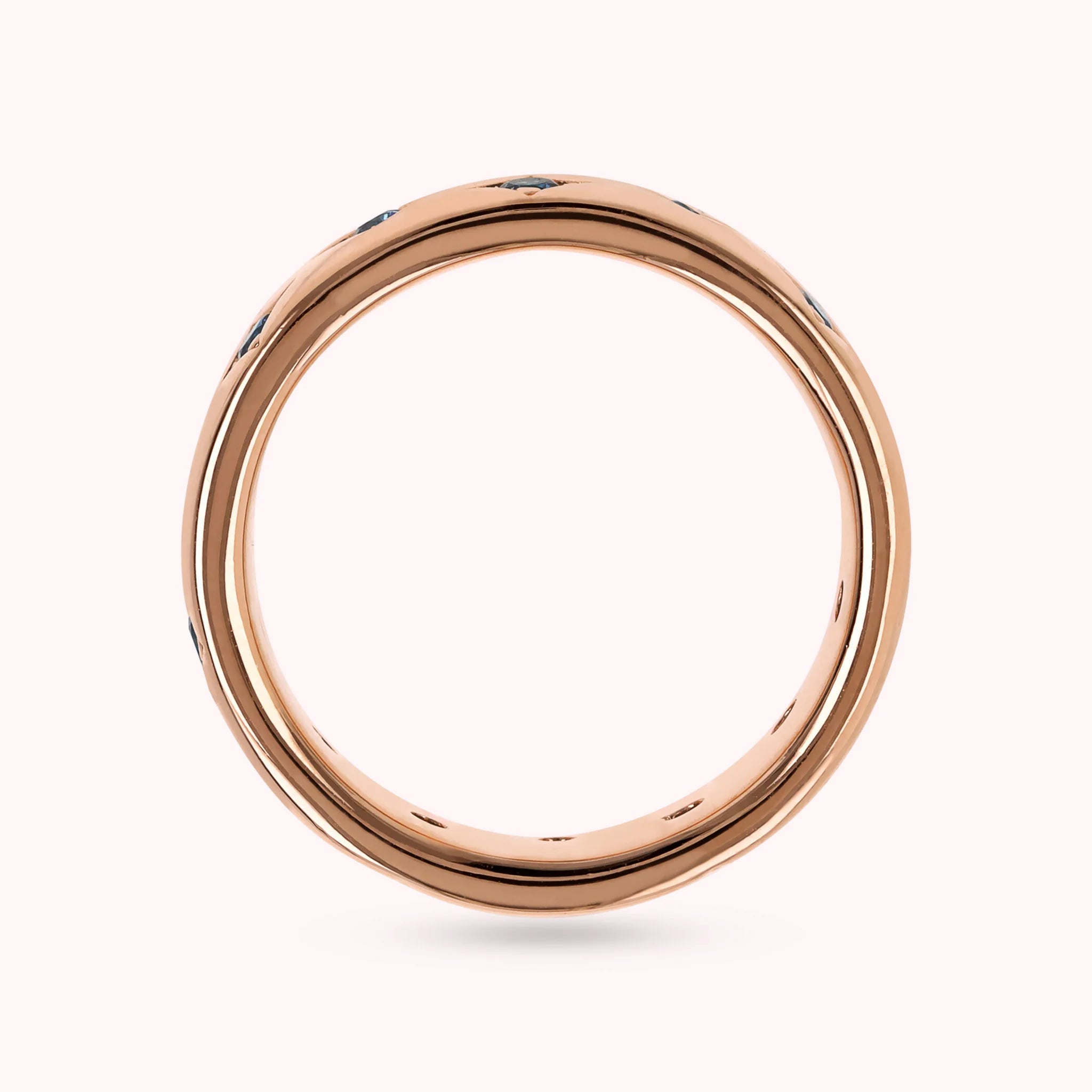 Bague Bande Étoile avec Points Lumineux en Oxyde de Zirconium