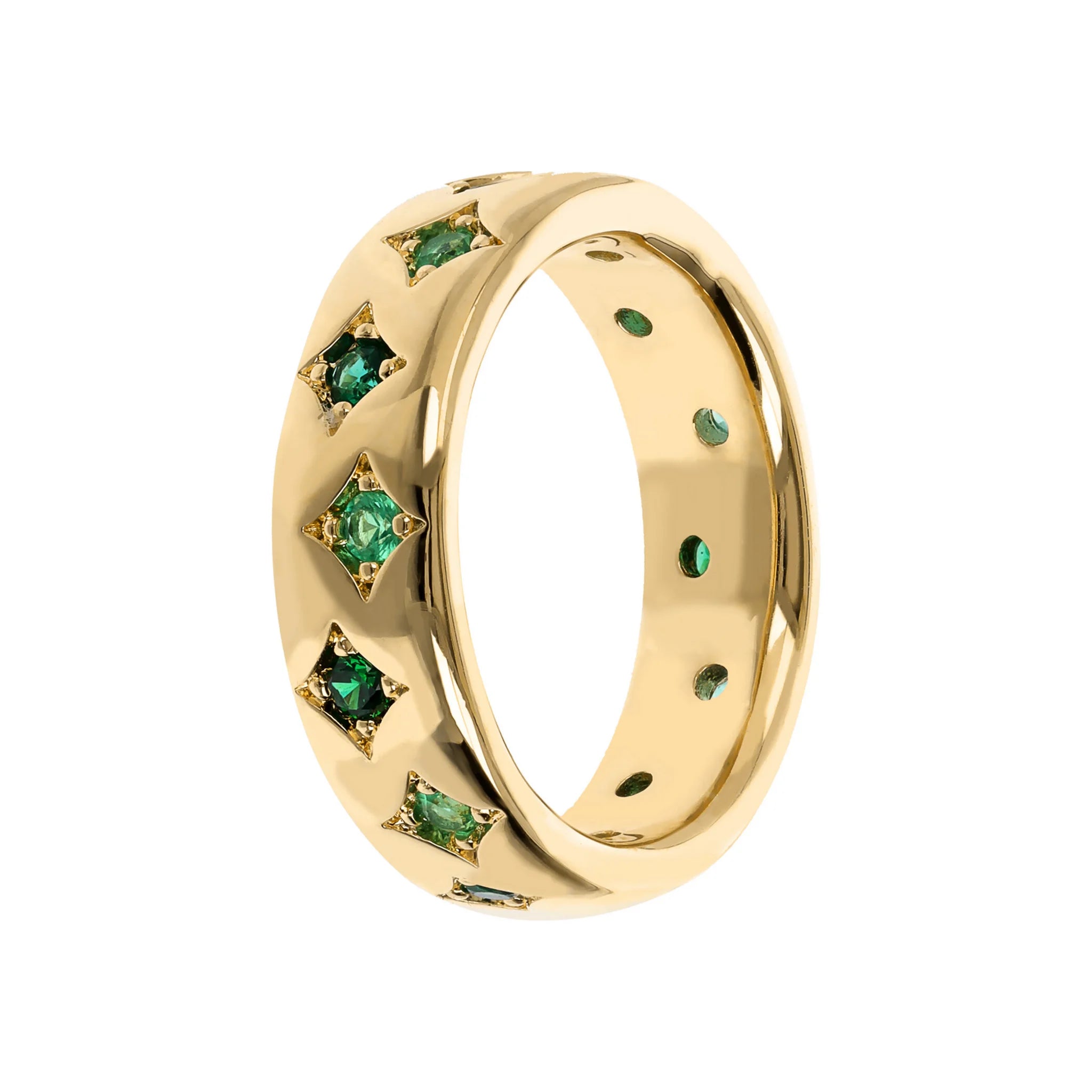 Anello Fedina Golden Étoile con Punti Luce in Cubic Zirconia