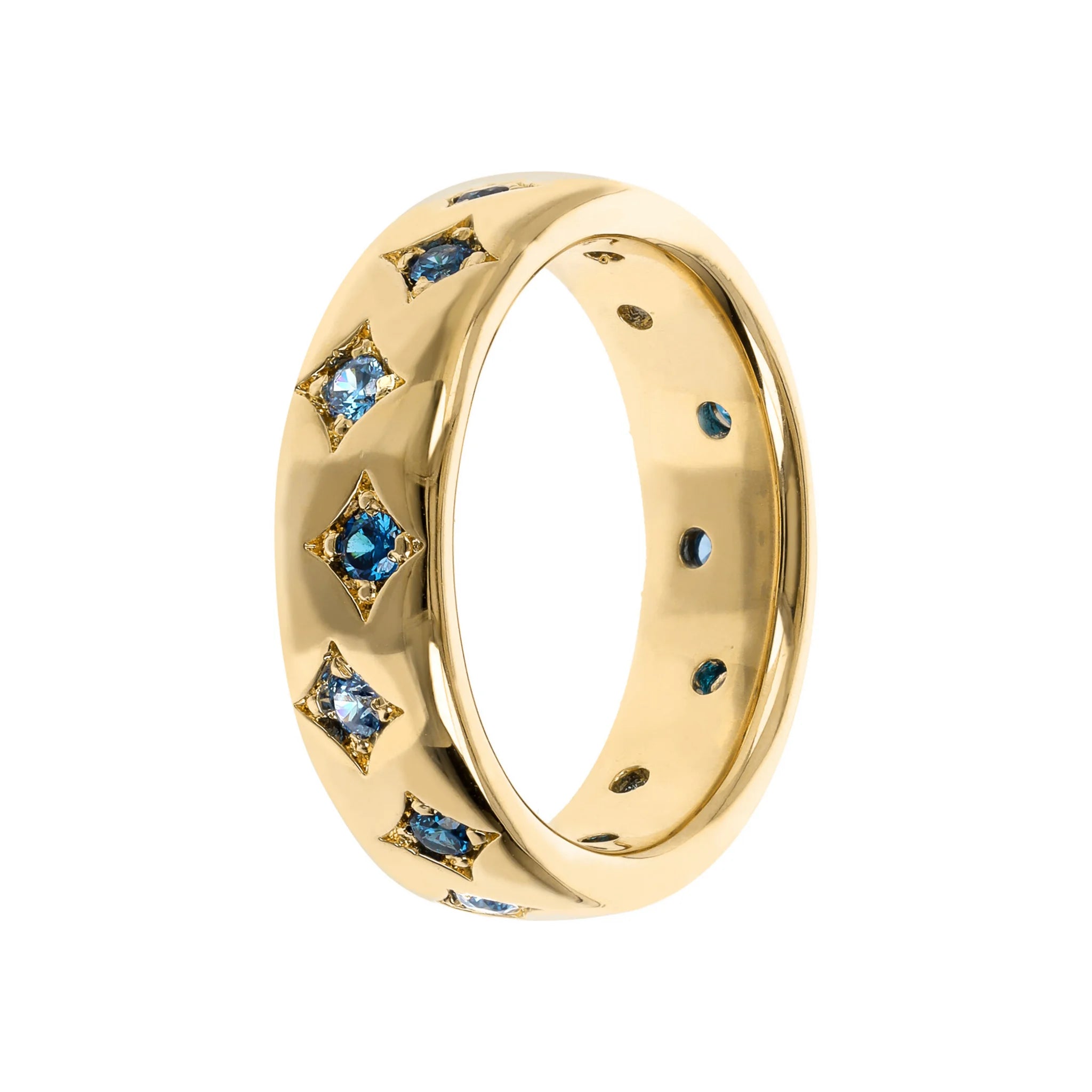 Anello Fedina Golden Étoile con Punti Luce in Cubic Zirconia