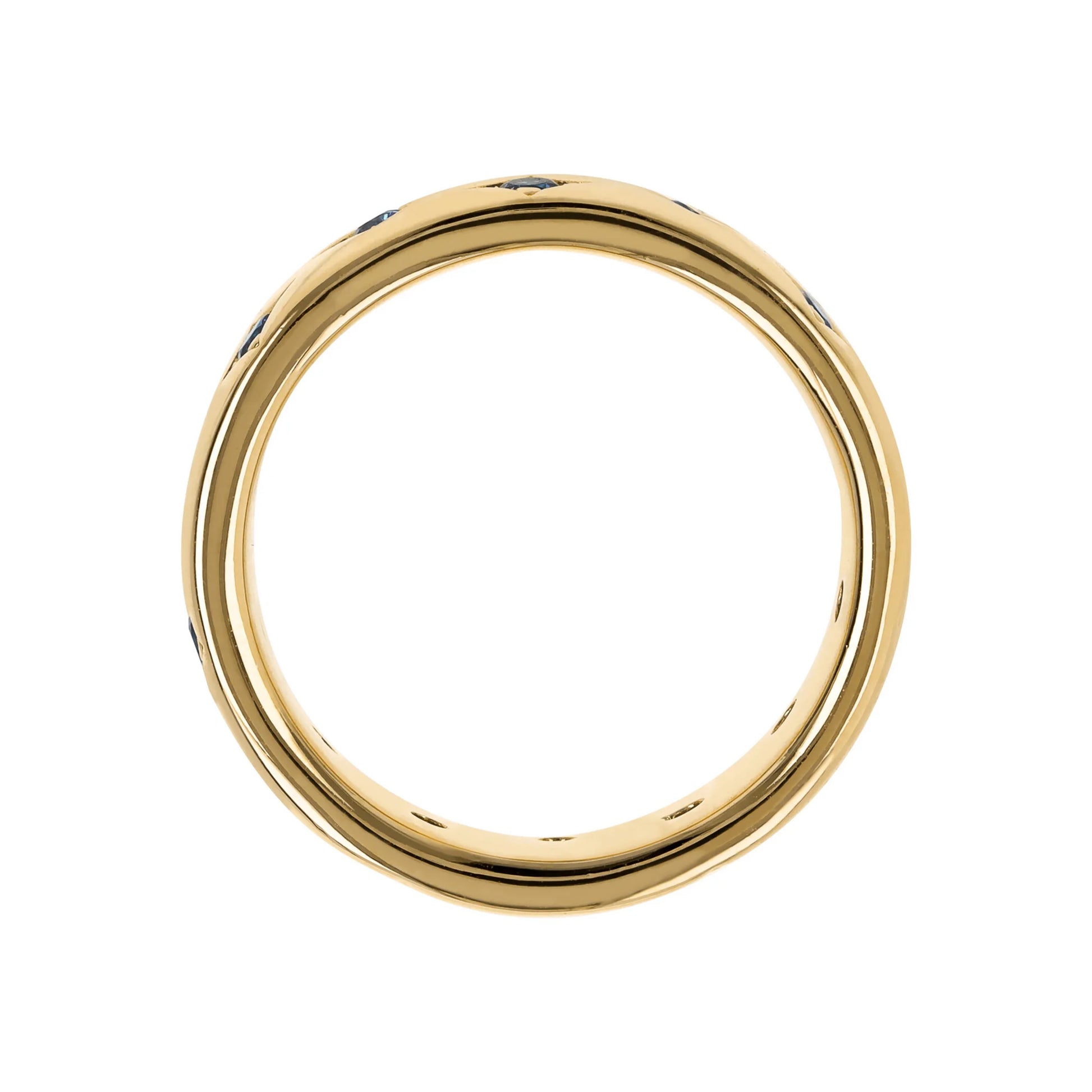 Golden Étoile Wedding Ring with Cubic Zirconia Points of Light