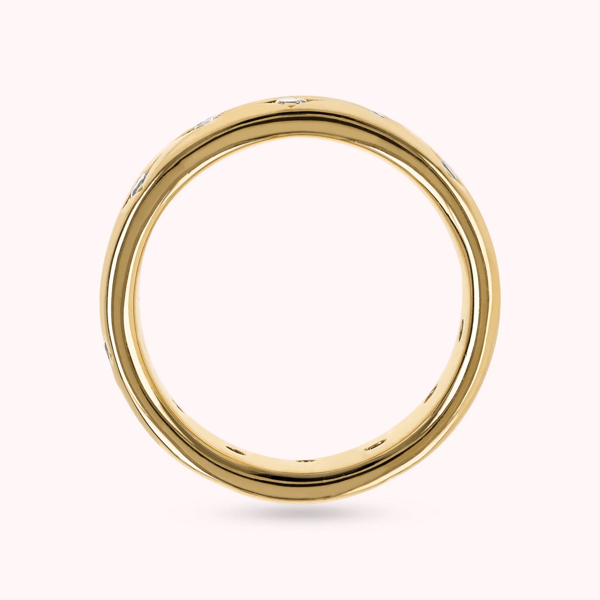 Anello Fedina Golden Étoile con Punti Luce in Cubic Zirconia