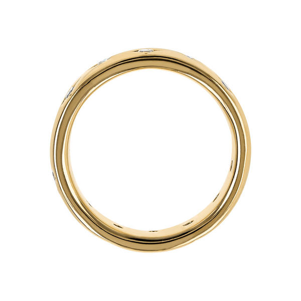 Goldener Étoile-Ring mit Lichtpunkten aus Zirkonia