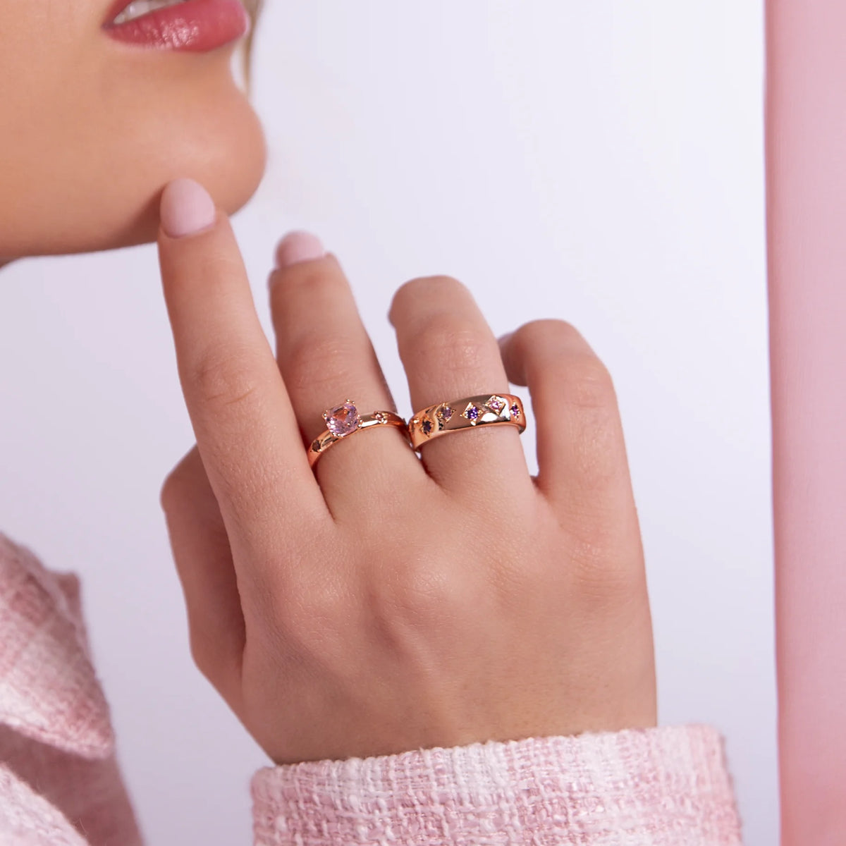 Étoile Solitär-Ring mit kissenförmigem Prisma-Gem-Schliff