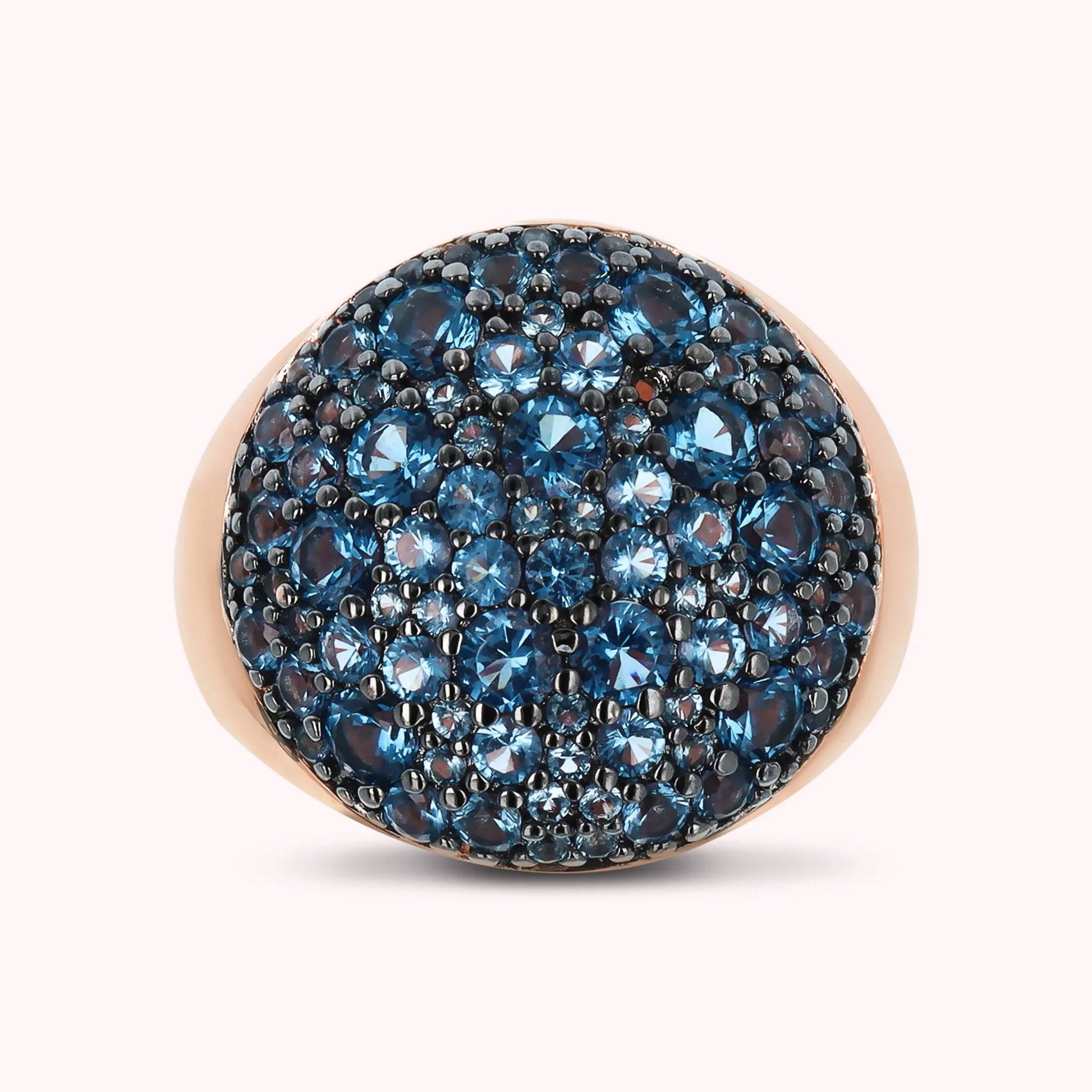 Chevalier Ring with Round Pavé Cubic Zirconia  