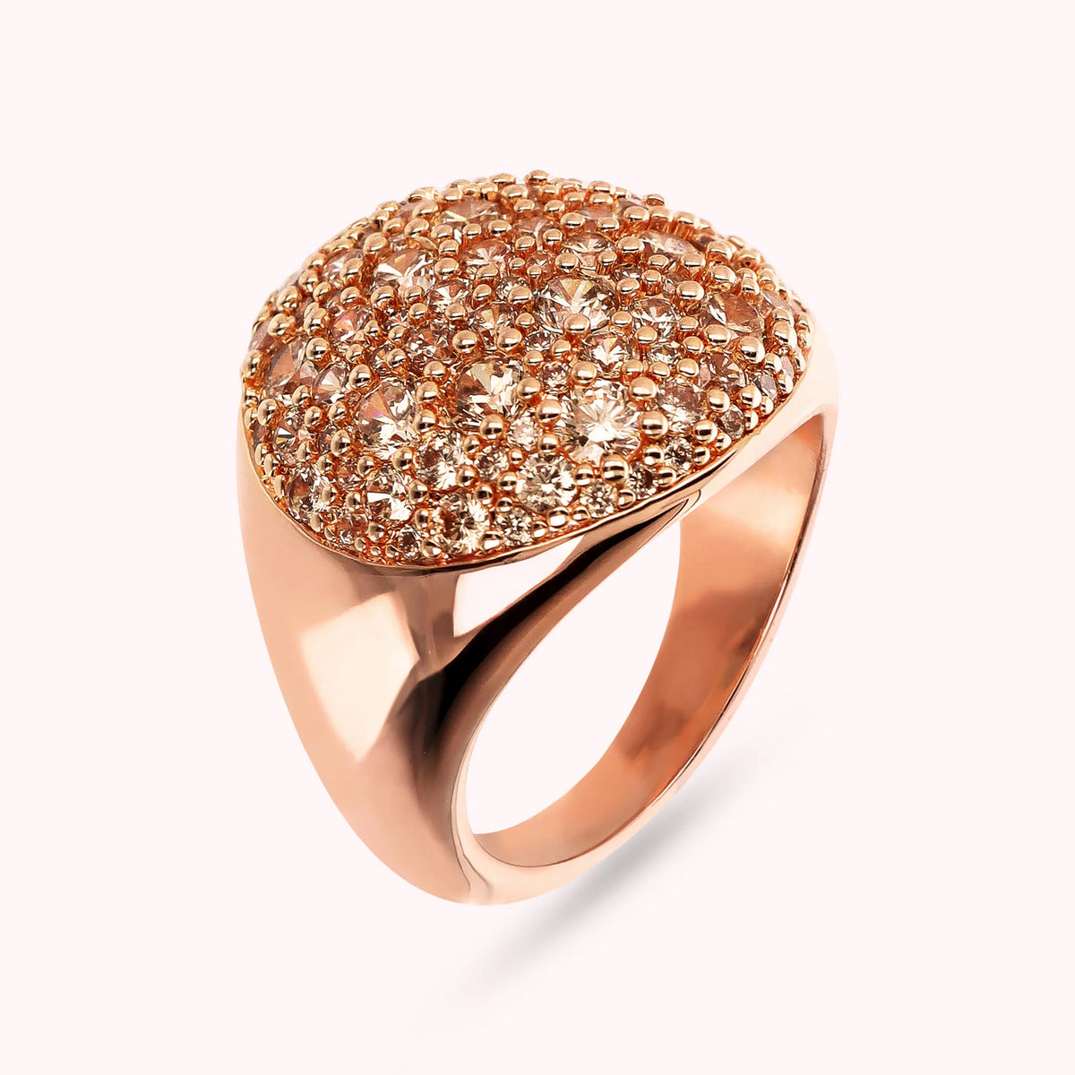 Anello Chevalier con Tondo Pavé in Cubic Zirconia