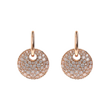 Dangle Earrings with Openwork Round and Pavé in Cubic Zirconia