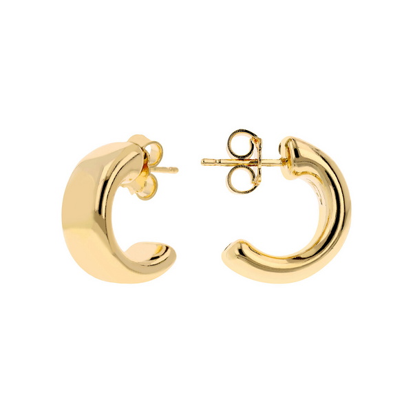 Golden Semicircle Lobe Earrings