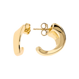 Golden Sinuous Design Lobe Earrings