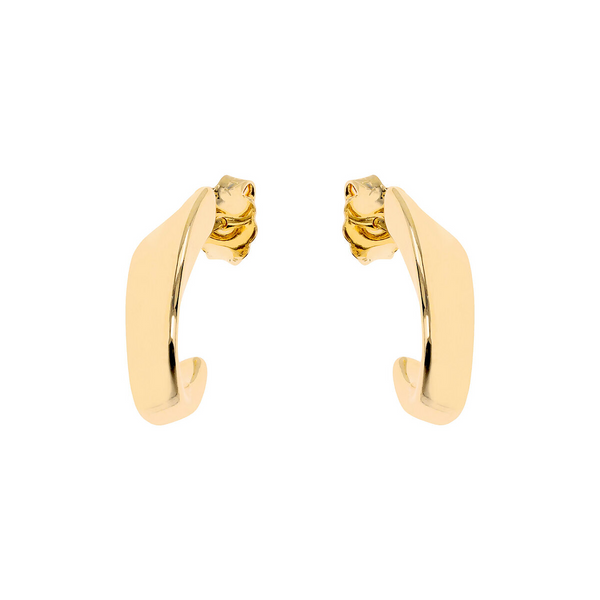 Golden Sinuous Design Lobe Earrings
