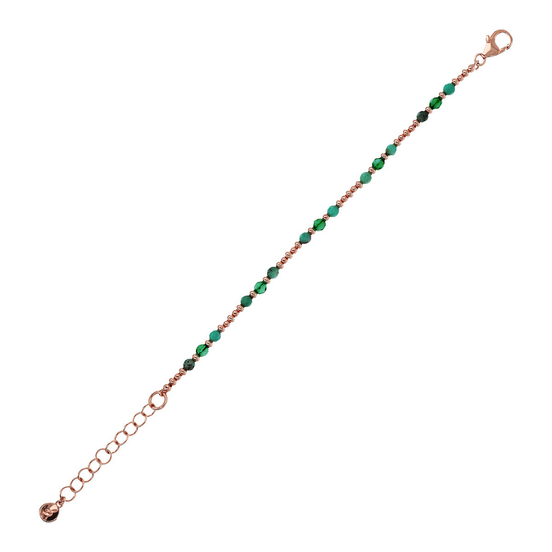 Bracelet avec petites perles et pierres naturelles facettées